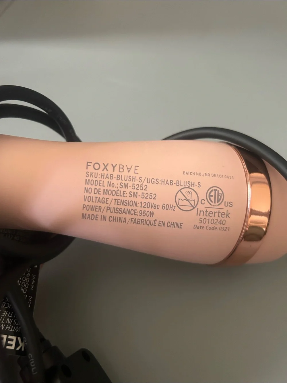 Rotating Hot Air Styling Brush in Rose Gold Pink